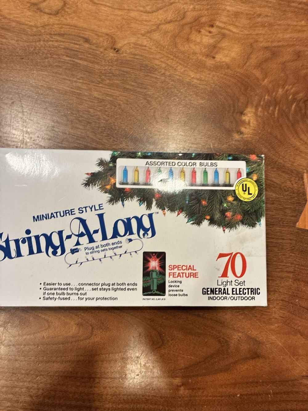 Vintage String-a-long GE lights New In Box